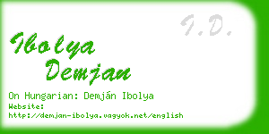 ibolya demjan business card